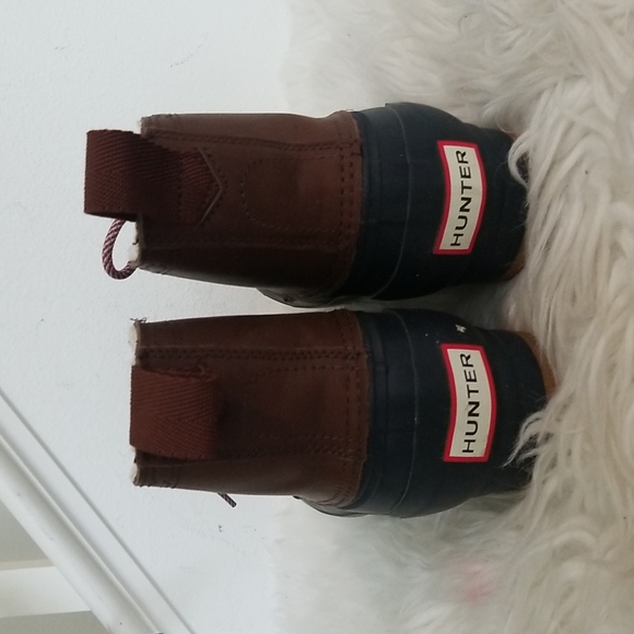 Hunter Navy Brown Duck Pac Short Boots/Booties Size US 8 EU 39 - Picture 6 of 11